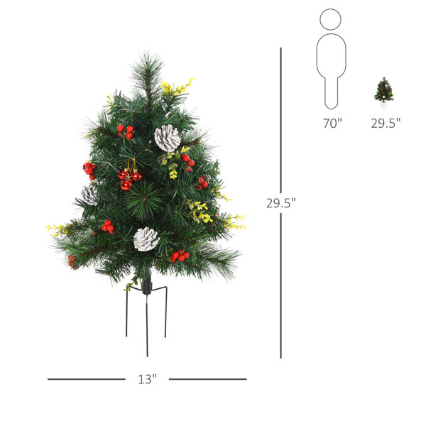 The Holiday Aisle® 2' Green Pine Artificial Christmas Tree with 24